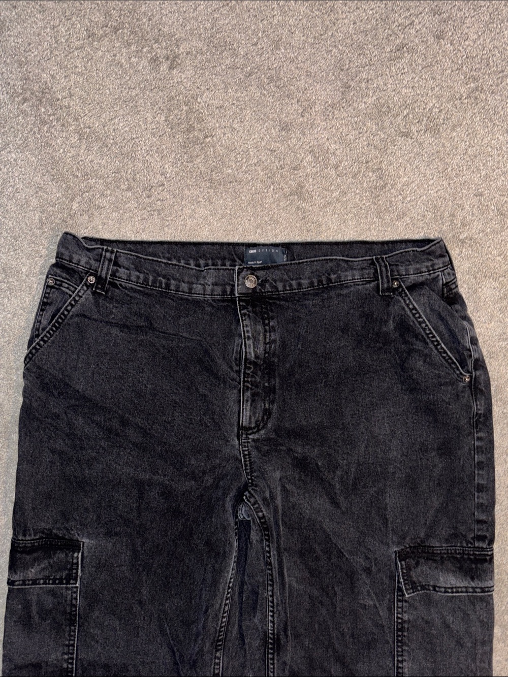🐦⬛ {LIKE NEW} ASOS DESIGN Cotton Blend Low Rise Cargo Jeans - Picture 6 of 9